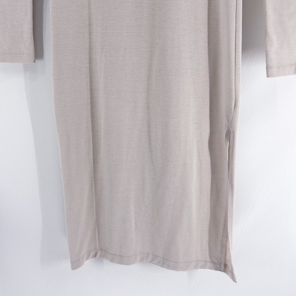 Aritzia Wilfred Free Gray Long Sleeve Midi T-Shirt Midi Dress Slit Small - Picture 4 of 7